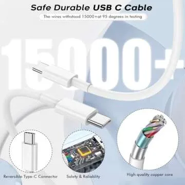 10Foot USB C Charger for iPhone 16 Charger, 2Pack Type C Charger Block Long 10FT USB C Cord Cable Fast Charging for iPhone 16/16 Pro/16 Plus/16 Pro Max/15/15 Pro/15 Plus/15 Pro Max/iPad Mini/iPad Pro