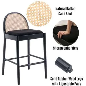 LukeAlon Modern Sherpa Bar Stools - Stylish & Durable