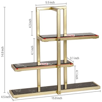 Elegant MyGift 3 Tier Marble Serving Stand