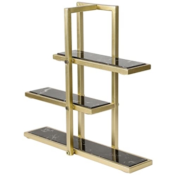 Elegant MyGift 3 Tier Marble Serving Stand