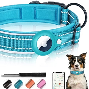 Reflective AirTag Dog Collar for Small Medium Large Dogs