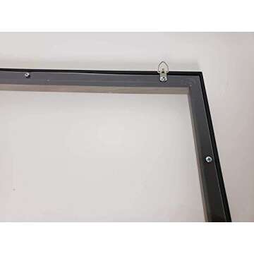 Amanti Art Hanging Plastic Shield for Cashier, Clerk, Receptionist Framed Sneeze Guard, 40x32, Sylvie greywash