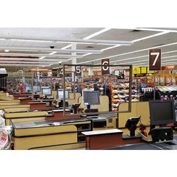 Amanti Art Hanging Plastic Shield for Cashier, Clerk, Receptionist Framed Sneeze Guard, 40x32, Sylvie greywash