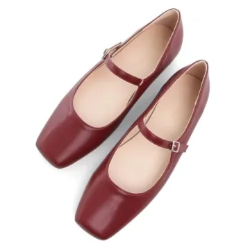 Retro Square Toe Mary Jane Flats for Women - Comfortable & Stylish