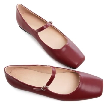 Women's Retro Square Toe Mary Jane Flats Comfortable Stylish