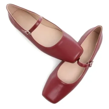 Women's Retro Square Toe Mary Jane Flats Comfortable Stylish