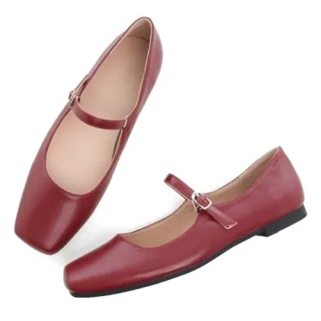Women's Retro Square Toe Mary Jane Flats Comfortable Stylish