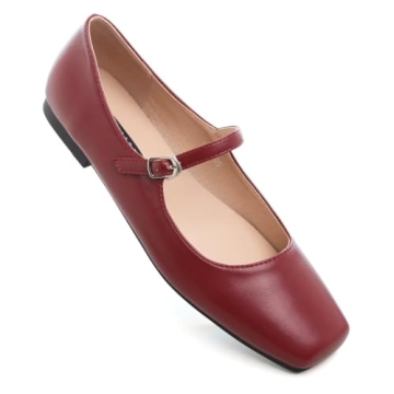 Women's Retro Square Toe Mary Jane Flats Comfortable Stylish