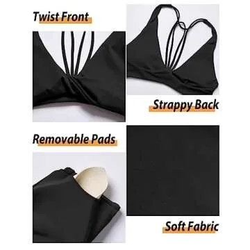 YEOREO Sports Bras for Women Padded Backless Workout Bra Karlena Low Impact Criss Cross Yoga Crop Tank Top