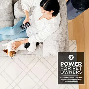 Shark HP102PETPR Clean Sense Air Purifier for Home, Allergies, Pet Hair, HEPA Filter, 500 Sq Ft Small Room, Bedroom, Captures 99.98% of Particles, Pet Dander, Fur, Allergens & Odor, Portable, Imperial