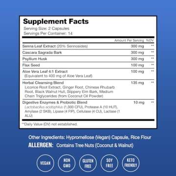 Colon Cleanse & Detox for Weight Loss [14 Day Quick Cleanser] Safe & Effective Formula with Probioti...