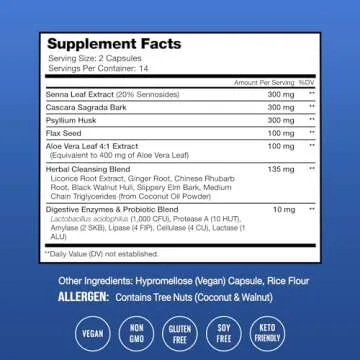 Colon Cleanse & Detox for Weight Loss [14 Day Quick Cleanser] Safe & Effective Formula with Probioti...