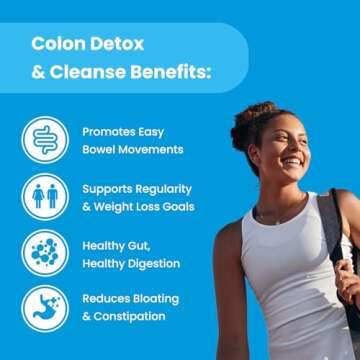 Colon Cleanse & Detox for Weight Loss [14 Day Quick Cleanser] Safe & Effective Formula with Probiotic & Digestive Enzymes for Constipation Relief - Capsules Supplement to Flush Toxins & Boost Energy
