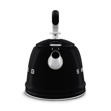 SMEG Retro Stovetop Whistling Kettle 2.4Q in Black