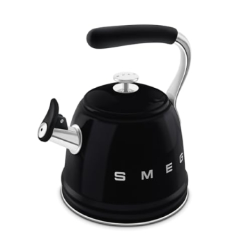 SMEG Retro Stovetop Whistling Kettle 2.4Q in Black