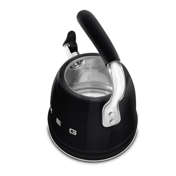 SMEG Retro Stovetop Whistling Kettle 2.4Q in Black
