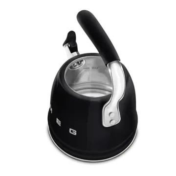 SMEG Retro Stovetop Whistling Kettle 2.4Q in Black