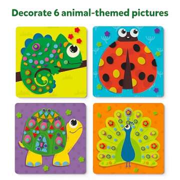 Skillmatics Art Activity - Fun with Foam Animals, No Mess Felt Sticker Art for Kids, DIY Craft Kits, Gifts for Boys & Girls Ages 3, 4, 5, 6, 7, Travel Toys