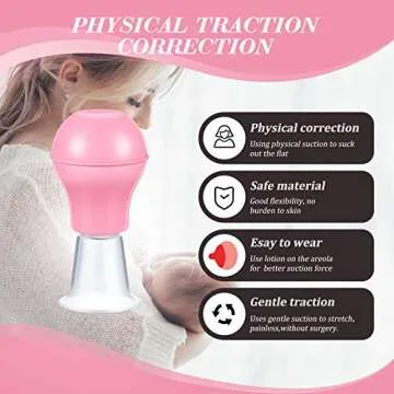 Frienda 4 Pieces Nipple Sucker Nipple Corrector Nipple Puller Women Breastfeeding Flat Inverted Nipple, Aspirator Nipples Retraction Nipples Silicone Cups for Mommy Girl (Pink)