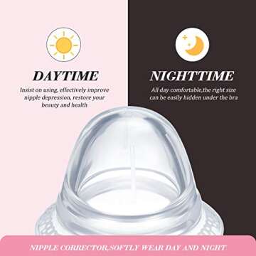 Frienda 4 Pieces Nipple Sucker Nipple Corrector Nipple Puller Women Breastfeeding Flat Inverted Nipple, Aspirator Nipples Retraction Nipples Silicone Cups for Mommy Girl (Pink)