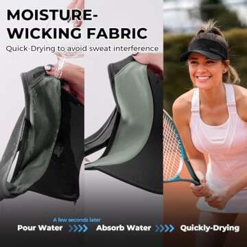 Sukeen Sports Sun Visor Men Women Lightweight Packable Cooling Stretchy Visor Hat for Running, Tennis, Golf Black