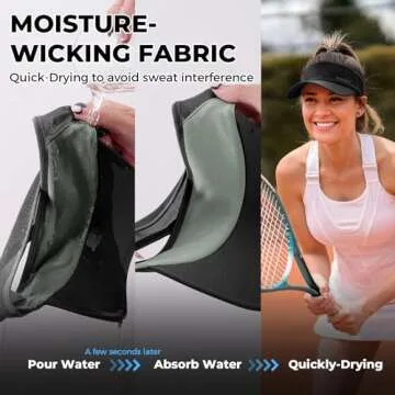 Sukeen Sports Sun Visor Men Women Lightweight Packable Cooling Stretchy Visor Hat for Running, Tennis, Golf Black