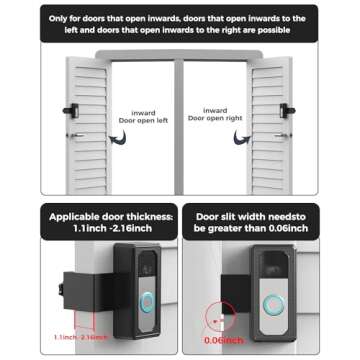 KMOUANTS Anti-Theft Doorbell Mount Compatible with Blink/Ring Wireless Video Doorbell and Battery doorbell Plus/Pro, No Drill Ring Doorbell Mount Holder Accessories for Houses, Apartments