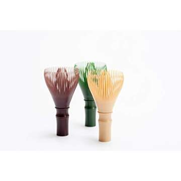 Matcha Tea Whisk Made of Dishwasher Safe Polypropylene Plastic Fugetsu Chasen Made in Japan [Brown]