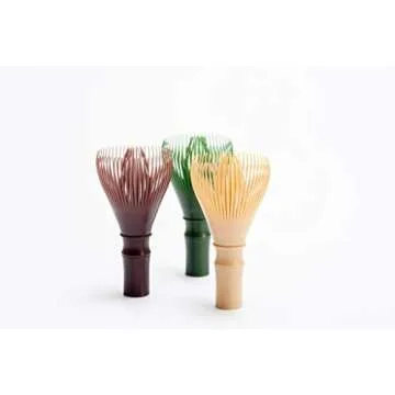 Matcha Tea Whisk Made of Dishwasher Safe Polypropylene Plastic Fugetsu Chasen Made in Japan [Brown]