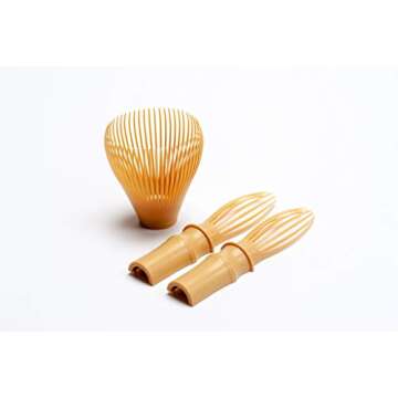 Matcha Tea Whisk Made of Dishwasher Safe Polypropylene Plastic Fugetsu Chasen Made in Japan [Brown]