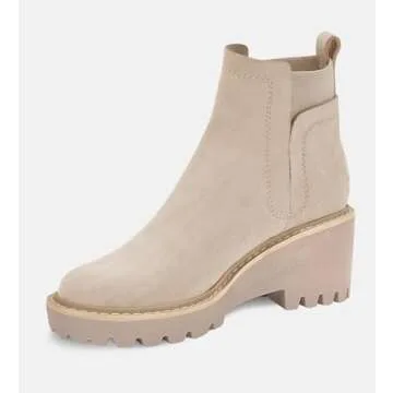 Trish Lucia Womens Platform Lug Sole Ankle Boots Chunky Block Heel Chelsea Boot Non-Slip Slip on Combat Fashion Booties