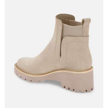 Trish Lucia Womens Platform Lug Sole Ankle Boots Chunky Block Heel Chelsea Boot Non-Slip Slip on Combat Fashion Booties