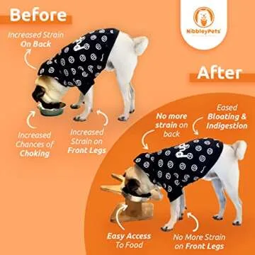 NibbleyPets Elevated Dog Bowl Stand with Stainless-Steel Food and Water Bowls (3 Pc. Set) | Stand-Up Eating and Drinking | Pet Friendly Ergonomic Design | Perfect for French Bulldogs, Pugs