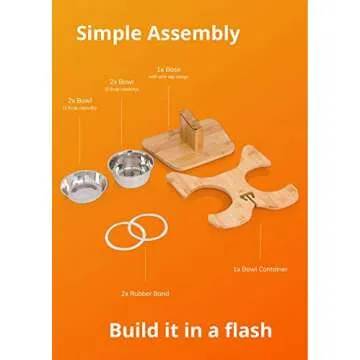 NibbleyPets Elevated Dog Bowl Stand with Stainless-Steel Food and Water Bowls (3 Pc. Set) | Stand-Up Eating and Drinking | Pet Friendly Ergonomic Design | Perfect for French Bulldogs, Pugs