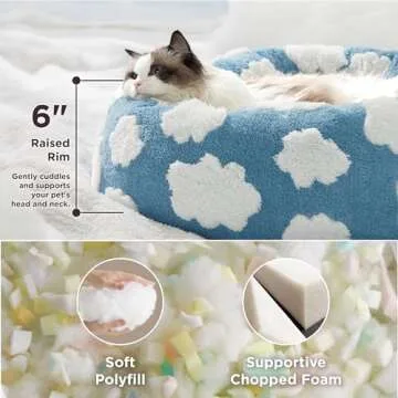Lesure Donut Small Dog Bed with Waterproof Puppy Blanket - Round Cat Beds for Indoor Cats Calming Pet Beds 20 inch with Washable Double Sided Dog Blankets 25x35 inch