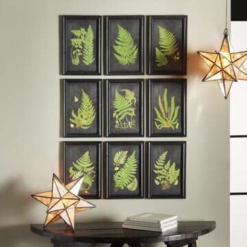 Framed Fern Botanical Prints, Set of 9 by Napa Home