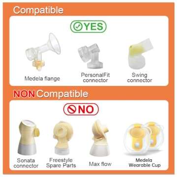 PumpMom Backflow Adapter for Spectra S1, Spectra S2 Pump to Use Most Medela Flanges and Bottles; Connects Between Medela Breastshield and Spectra Backflow Protector (Pumpmom Flange Adapter)