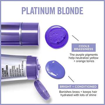Paul Mitchell Platinum Blonde Purple Conditioner, Cools Brassiness + Eliminates Warmth, For Color-Tr...