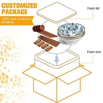 Elegant Geiserailie Japanese Ramen Bowls Set of 4