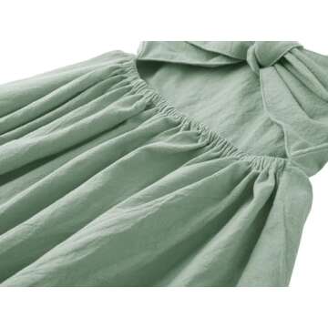 Dutebare Toddler Girls Cotton Linen Ruffle Dress for Summer