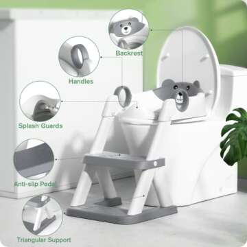 Rabb 1st Potty Training Seat, Upgrade Toddler Toilet Seat for Kids Boys Girls, 2 in 1 Potty Training...