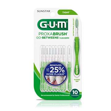 GUM Proxabrush Go-Betweens - Tight - Interdental Brushes - Soft Bristled Dental Picks for Plaque Rem...