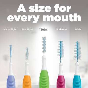 GUM Proxabrush Go-Betweens - Tight - Interdental Brushes - Soft Bristled Dental Picks for Plaque Removal Health - Safe for Braces & Dental Devices, 10ct (6pk)