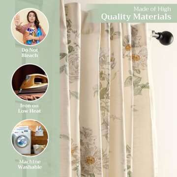 Maison d' Hermine 100% Cotton Curtain - 50"x96" Dove Grey Decorative Curtain - Aesthetic Curtains for Farmhouse, Kitchen & Bedroom - for Spring & Summer - Villette Collection