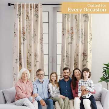 Maison d' Hermine 100% Cotton Curtain - 50"x96" Dove Grey Decorative Curtain - Aesthetic Curtains for Farmhouse, Kitchen & Bedroom - for Spring & Summer - Villette Collection