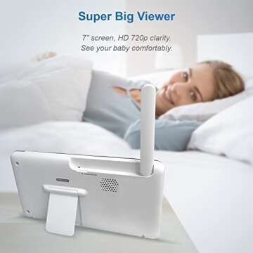 VTech RM7764-2HD 1080p Smart WiFi Remote Access 2Camera BabyMonitor, 360° Pan&Tilt, 10X Zoom, 7” ...