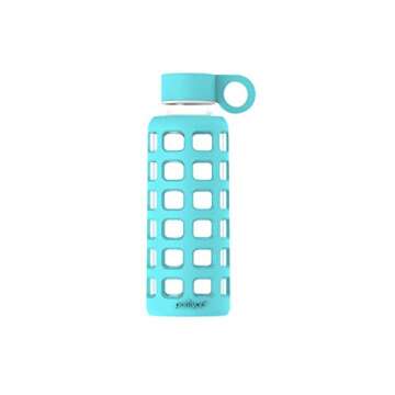 purifyou Premium Glass Water Bottle with Non-Slip Silicone Sleeve and Stainless Steel Lid Insert, 12 / 22 / 32 oz