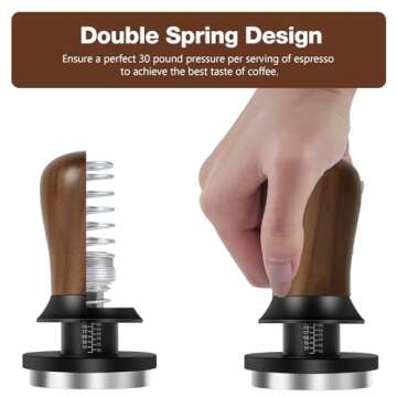 PUSEE 53.3mm Espresso Coffee Tamper - Premium Barista Coffee Tamper, Constant 30lb Calibrated Double Spring Stainless Steel Ground Espresso Tamper,Fits for All 54mm Portafilters,Espresso Accessories