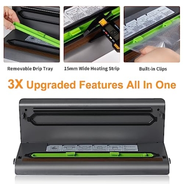 Gasbye Vacuum Sealer with 3 Modes and Easy Clean Features