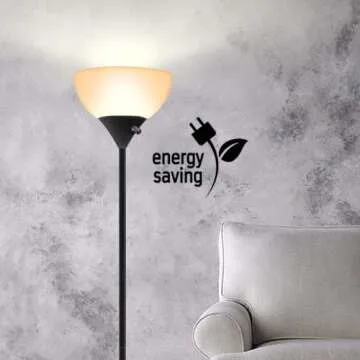 Floor Lamp - LED Floor Lamp, 70inch Modern Standing Lamp, 9W Energy Saving, 40000h Long Lifespan, 3000K Warm White, Eye-Caring, Torchiere Floor Lamps for Bedrooms, Living Room, Office, Reading